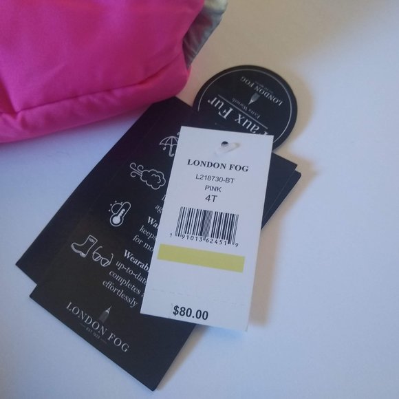 NWT London Fog Pink Jacket 4T - Picture 6 of 8